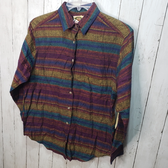 Vintage Deadstock NWT CM Company Flannel Button Up Shirt Size Medium Western. - Picture 2 of 8